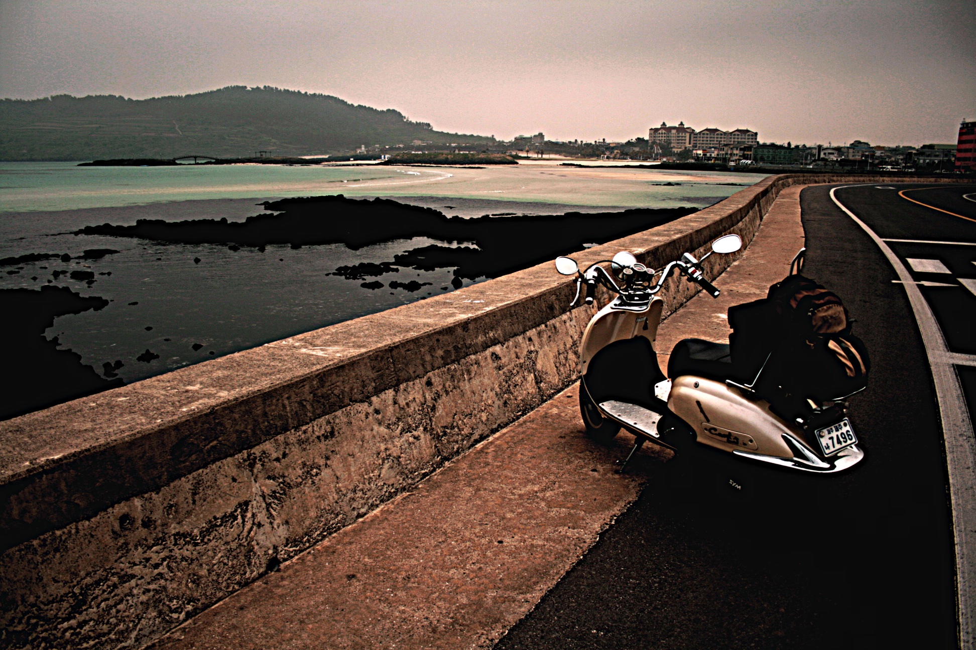 Jeju Scooter by Beach | Jonny Finity